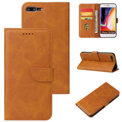 Horizontale Klapphülle aus Leder mit Schnalle und Kalbslederstruktur, mit Halterung, Kartenfächern und Geldbörse, für iPhone 8 Plus und 7 Plus, für iPhone 6 Plus und 6s Plus, für iPhone 6 und 6s