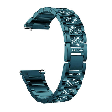 22mm Universal Three-beads Diamond Steel Replacement Strap Watchband, 22mm
