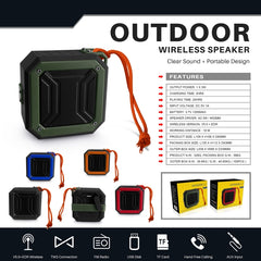 New Rixing NR-103 Mini TWS Bluetooth Speaker with Lanyard, NR-103 (Orange), NR-103 (Black), NR-103 (Red), NR-103 (Blue), NR-103 (Green)