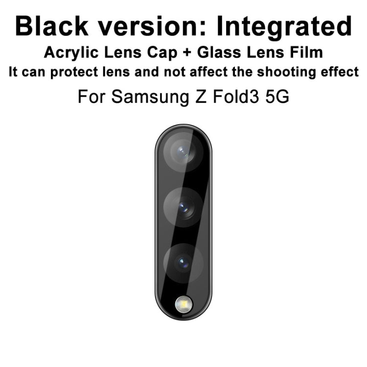IMAK Integrated Rear Camera Lens Tempered Glass Film with Lens Cap Black Version, For Samsung Galaxy Z Fold3 5G