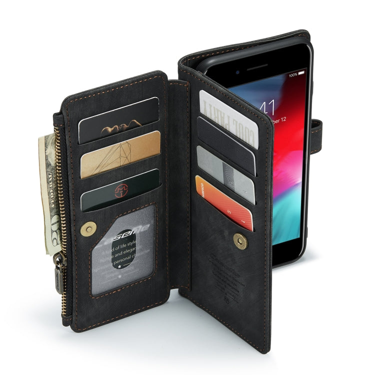 CaseMe-C30 PU + TPU Multifunctional Horizontal Flip Leather Case with Holder & Card Slot & Wallet & Zipper Pocket