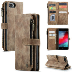 CaseMe-C30 PU + TPU Multifunctional Horizontal Flip Leather Case with Holder & Card Slot & Wallet & Zipper Pocket, For iPhone 8 Plus & 7 Plus & 6 Plus, For iPhone SE 2022 / SE 2020 / 8 / 7 / 6, For iPhone 11, For iPhone 11 Pro, For iPhone 11 Pro Max