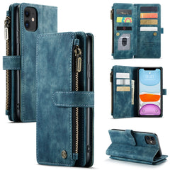 CaseMe-C30 PU + TPU Multifunctional Horizontal Flip Leather Case with Holder & Card Slot & Wallet & Zipper Pocket, For iPhone 8 Plus & 7 Plus & 6 Plus, For iPhone SE 2022 / SE 2020 / 8 / 7 / 6, For iPhone 11, For iPhone 11 Pro, For iPhone 11 Pro Max