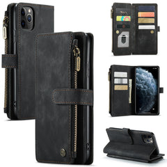 CaseMe-C30 PU + TPU Multifunctional Horizontal Flip Leather Case with Holder & Card Slot & Wallet & Zipper Pocket, For iPhone 8 Plus & 7 Plus & 6 Plus, For iPhone SE 2022 / SE 2020 / 8 / 7 / 6, For iPhone 11, For iPhone 11 Pro, For iPhone 11 Pro Max