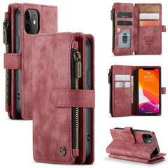 CaseMe-C30 PU + TPU Multifunctional Horizontal Flip Leather Case with Holder & Card Slot & Wallet & Zipper Pocket, For iPhone 8 Plus & 7 Plus & 6 Plus, For iPhone SE 2022 / SE 2020 / 8 / 7 / 6, For iPhone 11, For iPhone 11 Pro, For iPhone 11 Pro Max