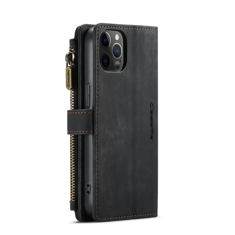 CaseMe-C30 PU + TPU Multifunctional Horizontal Flip Leather Case with Holder & Card Slot & Wallet & Zipper Pocket, For iPhone 12 / 12 Pro, For iPhone 12 Pro Max, For iPhone XS / X, For iPhone XR, For iPhone XS Max