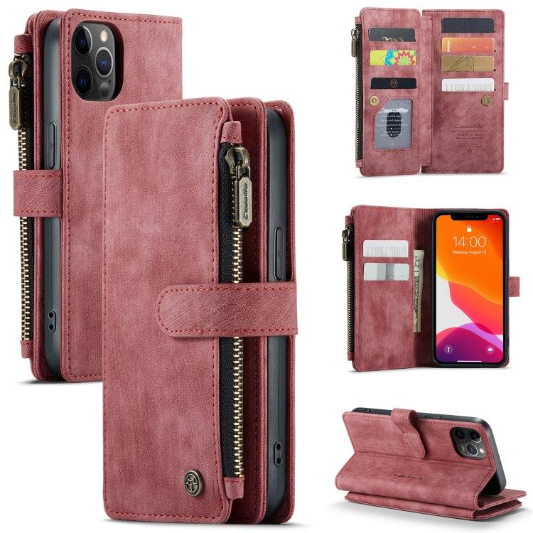 CaseMe-C30 PU + TPU Multifunctional Horizontal Flip Leather Case with Holder & Card Slot & Wallet & Zipper Pocket, For iPhone 12 / 12 Pro, For iPhone 12 Pro Max, For iPhone XS / X, For iPhone XR, For iPhone XS Max