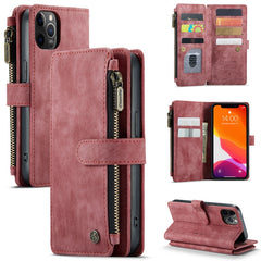 CaseMe-C30 PU + TPU Multifunctional Horizontal Flip Leather Case with Holder & Card Slot & Wallet & Zipper Pocket, For iPhone 8 Plus & 7 Plus & 6 Plus, For iPhone SE 2022 / SE 2020 / 8 / 7 / 6, For iPhone 11, For iPhone 11 Pro, For iPhone 11 Pro Max