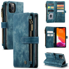 CaseMe-C30 PU + TPU Multifunctional Horizontal Flip Leather Case with Holder & Card Slot & Wallet & Zipper Pocket, For iPhone 8 Plus & 7 Plus & 6 Plus, For iPhone SE 2022 / SE 2020 / 8 / 7 / 6, For iPhone 11, For iPhone 11 Pro, For iPhone 11 Pro Max