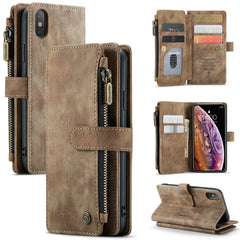 CaseMe-C30 PU + TPU Multifunctional Horizontal Flip Leather Case with Holder & Card Slot & Wallet & Zipper Pocket, For iPhone XS / X, For iPhone XR, For iPhone XS Max