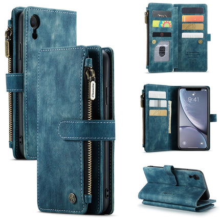 CaseMe-C30 - Funda de piel sintética y TPU multifuncional con tapa horizontal, ranura para tarjetas, billetera y bolsillo con cremallera, para iPhone XS/X, iPhone XR y iPhone XS Max