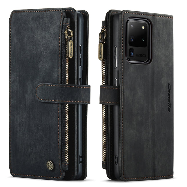 CaseMe-C30 PU + TPU Multifunctional Horizontal Flip Leather Case with Holder & Card Slot & Wallet & Zipper Pocket, For Samsung Galaxy S10+, For Samsung Galaxy S20 5G, For Samsung Galaxy S20+ 5G, For Samsung Galaxy S20 Ultra 5G, For Samsung Galaxy S20 F...