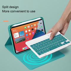 HK006 Square Keys Detachable Bluetooth Keyboard Leather Case with Holder for iPad mini 6, HK006