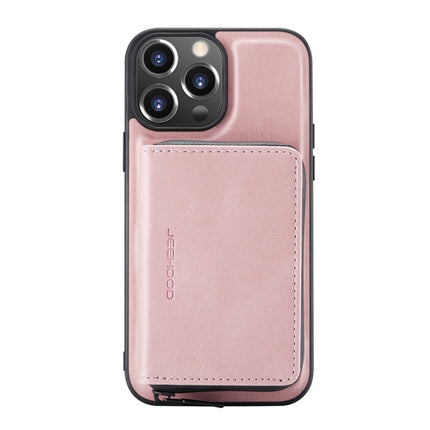 JEEHOOD - Funda de piel con tapa horizontal y cremallera magnética con soporte, ranura para tarjetas y billetera, para iPhone 13 mini, iPhone 13, iPhone 13 Pro, iPhone 13 Pro Max