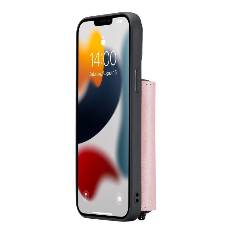 JEEHOOD Horizontal Flip Lederhülle mit magnetischem Reißverschluss, Halterung &amp; Kartenfach &amp; Geldbörse, für iPhone 13 mini, für iPhone 13, für iPhone 13 Pro, für iPhone 13 Pro Max