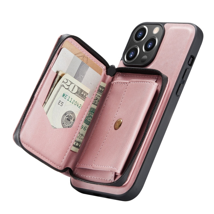 JEEHOOD Horizontal Flip Lederhülle mit magnetischem Reißverschluss, Halterung &amp; Kartenfach &amp; Geldbörse, für iPhone 13 mini, für iPhone 13, für iPhone 13 Pro, für iPhone 13 Pro Max