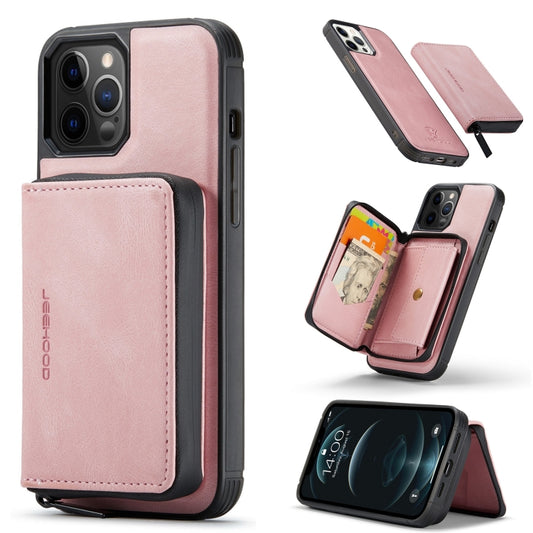JEEHOOD - Funda de piel con tapa horizontal y cremallera magnética con soporte, ranura para tarjetas y billetera, para iPhone 13 mini, iPhone 13, iPhone 13 Pro, iPhone 13 Pro Max