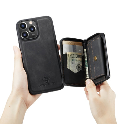 JEEHOOD Magnetic Zipper Horizontal Flip Leather Case with Holder & Card Slot & Wallet, For iPhone 13 mini, For iPhone 13, For iPhone 13 Pro, For iPhone 13 Pro Max