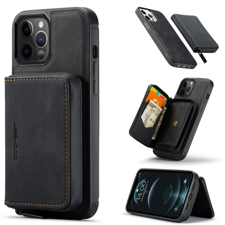 JEEHOOD Horizontal Flip Lederhülle mit magnetischem Reißverschluss, Halterung &amp; Kartenfach &amp; Geldbörse, für iPhone 13 mini, für iPhone 13, für iPhone 13 Pro, für iPhone 13 Pro Max