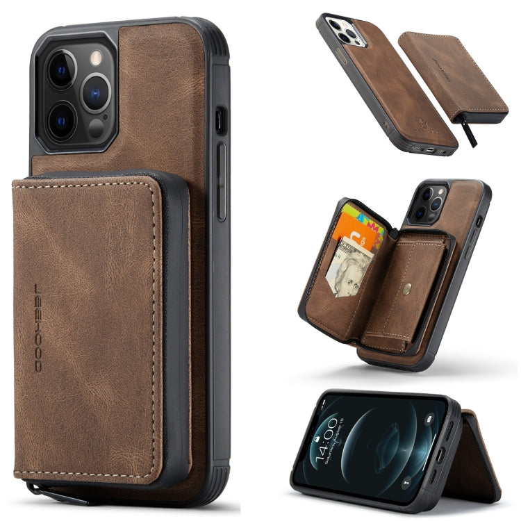JEEHOOD Horizontal Flip Lederhülle mit magnetischem Reißverschluss, Halterung &amp; Kartenfach &amp; Geldbörse, für iPhone 13 mini, für iPhone 13, für iPhone 13 Pro, für iPhone 13 Pro Max