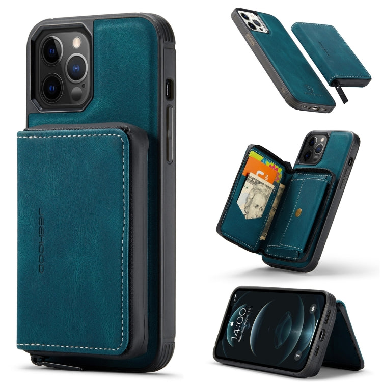 JEEHOOD Horizontal Flip Lederhülle mit magnetischem Reißverschluss, Halterung &amp; Kartenfach &amp; Geldbörse, für iPhone 13 mini, für iPhone 13, für iPhone 13 Pro, für iPhone 13 Pro Max