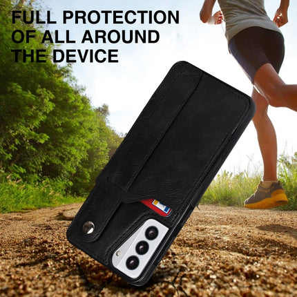 Crazy Horse Texture Shockproof TPU + PU Leather Case with Card Slot & Wrist Strap Holder, For Samsung Galaxy S21 5G, For Samsung Galaxy S21+ 5G, For Samsung Galaxy S21 Ultra 5G