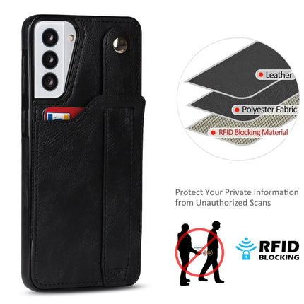Crazy Horse Texture Shockproof TPU + PU Leather Case with Card Slot & Wrist Strap Holder, For Samsung Galaxy S21 5G, For Samsung Galaxy S21+ 5G, For Samsung Galaxy S21 Ultra 5G