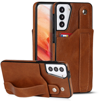 Crazy Horse Texture Shockproof TPU + PU Leather Case with Card Slot & Wrist Strap Holder, For Samsung Galaxy S21 5G, For Samsung Galaxy S21+ 5G, For Samsung Galaxy S21 Ultra 5G