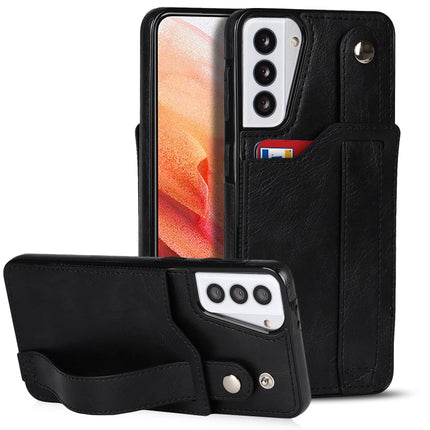 Crazy Horse Texture Shockproof TPU + PU Leather Case with Card Slot & Wrist Strap Holder, For Samsung Galaxy S21 5G, For Samsung Galaxy S21+ 5G, For Samsung Galaxy S21 Ultra 5G