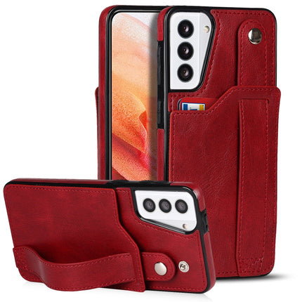 Crazy Horse Texture Shockproof TPU + PU Leather Case with Card Slot & Wrist Strap Holder, For Samsung Galaxy S21 5G, For Samsung Galaxy S21+ 5G, For Samsung Galaxy S21 Ultra 5G