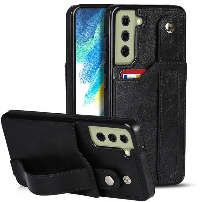 Crazy Horse Texture Shockproof TPU + PU Leather Case with Card Slot & Wrist Strap Holder, For Samsung Galaxy S21 FE, For Samsung Galaxy S20, For Samsung Galaxy S20+