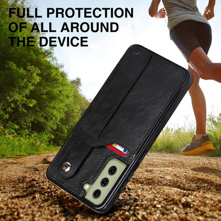 Crazy Horse Texture Shockproof TPU + PU Leather Case with Card Slot & Wrist Strap Holder, For Samsung Galaxy S21 FE, For Samsung Galaxy S20, For Samsung Galaxy S20+