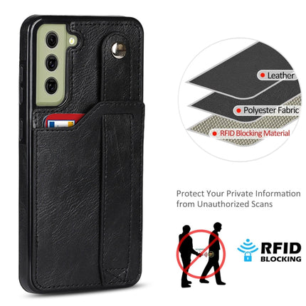 Crazy Horse Texture Shockproof TPU + PU Leather Case with Card Slot & Wrist Strap Holder, For Samsung Galaxy S21 FE, For Samsung Galaxy S20, For Samsung Galaxy S20+