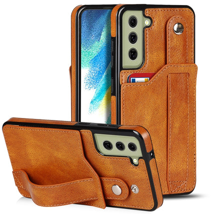 Crazy Horse Texture Shockproof TPU + PU Leather Case with Card Slot & Wrist Strap Holder, For Samsung Galaxy S21 FE, For Samsung Galaxy S20, For Samsung Galaxy S20+