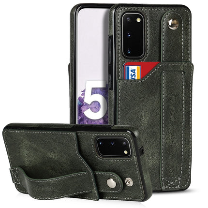 Crazy Horse Texture Shockproof TPU + PU Leather Case with Card Slot & Wrist Strap Holder, For Samsung Galaxy S21 FE, For Samsung Galaxy S20, For Samsung Galaxy S20+