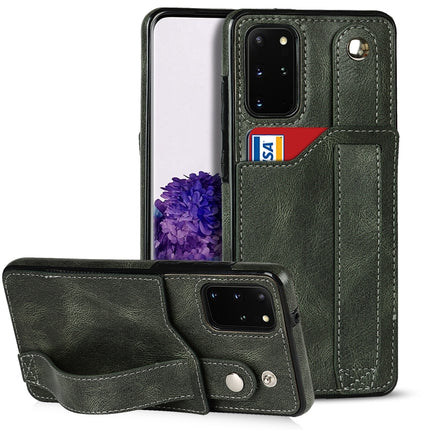 Crazy Horse Texture Shockproof TPU + PU Leather Case with Card Slot & Wrist Strap Holder, For Samsung Galaxy S21 FE, For Samsung Galaxy S20, For Samsung Galaxy S20+