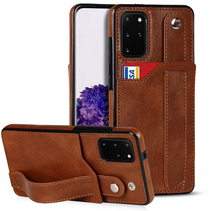 Crazy Horse Texture Shockproof TPU + PU Leather Case with Card Slot & Wrist Strap Holder, For Samsung Galaxy S21 FE, For Samsung Galaxy S20, For Samsung Galaxy S20+