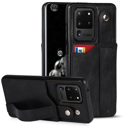 Crazy Horse Texture Shockproof TPU + PU Leather Case with Card Slot & Wrist Strap Holder, For Samsung Galaxy S20 Ultra, For Samsung Galaxy Note20, For Samsung Galaxy Note20 Ultra
