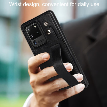 Crazy Horse Texture Shockproof TPU + PU Leather Case with Card Slot & Wrist Strap Holder, For Samsung Galaxy S20 Ultra, For Samsung Galaxy Note20, For Samsung Galaxy Note20 Ultra