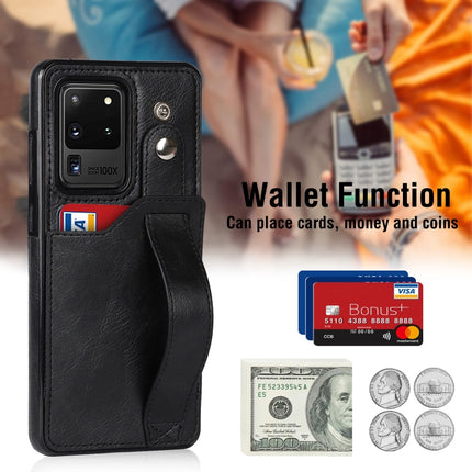 Crazy Horse Texture Shockproof TPU + PU Leather Case with Card Slot & Wrist Strap Holder, For Samsung Galaxy S20 Ultra, For Samsung Galaxy Note20, For Samsung Galaxy Note20 Ultra