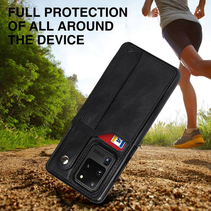 Crazy Horse Texture Shockproof TPU + PU Leather Case with Card Slot & Wrist Strap Holder, For Samsung Galaxy S20 Ultra, For Samsung Galaxy Note20, For Samsung Galaxy Note20 Ultra