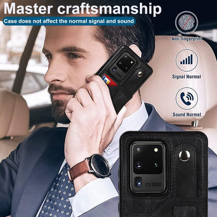 Crazy Horse Texture Shockproof TPU + PU Leather Case with Card Slot & Wrist Strap Holder, For Samsung Galaxy S20 Ultra, For Samsung Galaxy Note20, For Samsung Galaxy Note20 Ultra