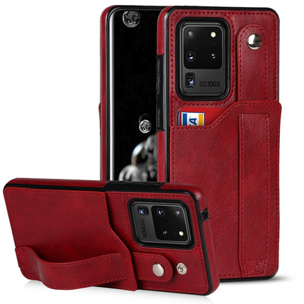 Crazy Horse Texture Shockproof TPU + PU Leather Case with Card Slot & Wrist Strap Holder, For Samsung Galaxy S20 Ultra, For Samsung Galaxy Note20, For Samsung Galaxy Note20 Ultra