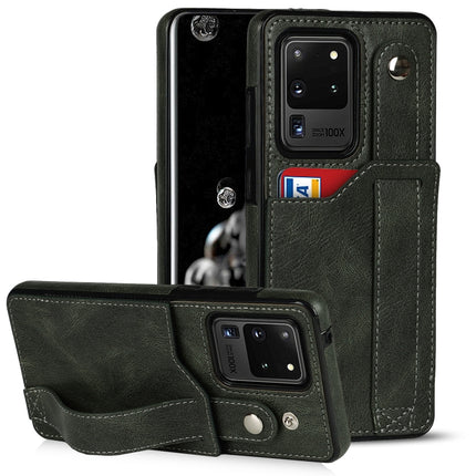 Crazy Horse Texture Shockproof TPU + PU Leather Case with Card Slot & Wrist Strap Holder, For Samsung Galaxy S20 Ultra, For Samsung Galaxy Note20, For Samsung Galaxy Note20 Ultra