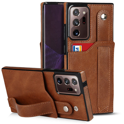 Crazy Horse Texture Shockproof TPU + PU Leather Case with Card Slot & Wrist Strap Holder, For Samsung Galaxy S20 Ultra, For Samsung Galaxy Note20, For Samsung Galaxy Note20 Ultra