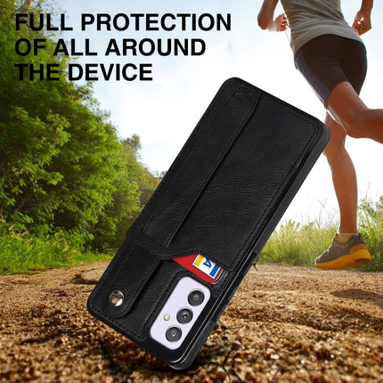 Crazy Horse Texture Shockproof TPU + PU Leather Case with Card Slot & Wrist Strap Holder, For Samsung Galaxy A82 5G, For Samsung Galaxy A72 5G / 4G, For Samsung Galaxy A52 5G / 4G