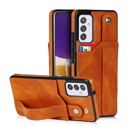 Crazy Horse Texture Shockproof TPU + PU Leather Case with Card Slot & Wrist Strap Holder, For Samsung Galaxy A82 5G, For Samsung Galaxy A72 5G / 4G, For Samsung Galaxy A52 5G / 4G