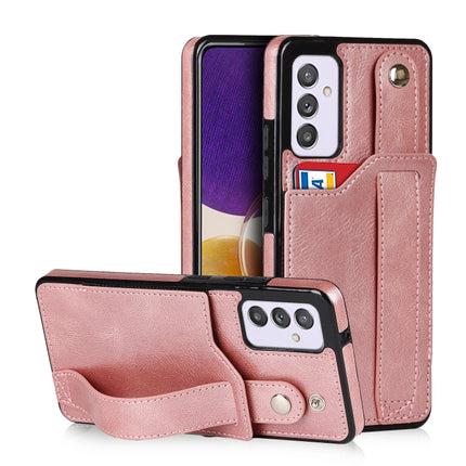 Crazy Horse Texture Shockproof TPU + PU Leather Case with Card Slot & Wrist Strap Holder, For Samsung Galaxy A82 5G, For Samsung Galaxy A72 5G / 4G, For Samsung Galaxy A52 5G / 4G