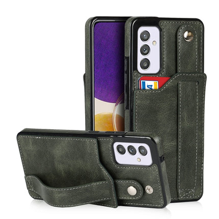 Crazy Horse Texture Shockproof TPU + PU Leather Case with Card Slot & Wrist Strap Holder, For Samsung Galaxy A82 5G, For Samsung Galaxy A72 5G / 4G, For Samsung Galaxy A52 5G / 4G