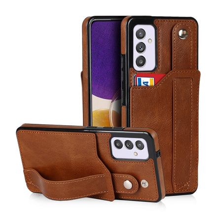 Crazy Horse Texture Shockproof TPU + PU Leather Case with Card Slot & Wrist Strap Holder, For Samsung Galaxy A82 5G, For Samsung Galaxy A72 5G / 4G, For Samsung Galaxy A52 5G / 4G